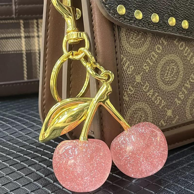 Cute Cherry Bag Charm Keychain – Ideal Anniversary & Wedding Gift for Women’S Car Keys & Handbags