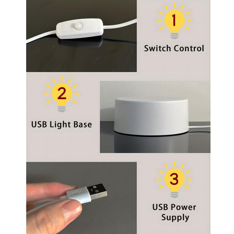 LED Acrylic Night Light with Sacred Heart and Immaculate Mary Cross, USB Powered Bedside Lamp, Indoor Decorative Light, Home Prayer Room Gift, Decorative Ambiance Lighting