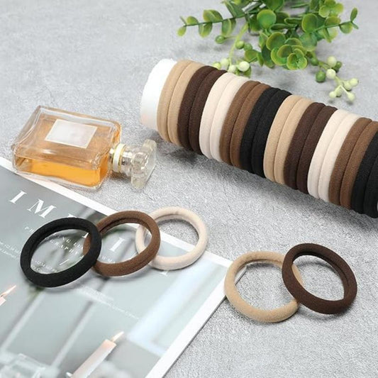 Simple Style Plain Color Hair Tie Set, Casual Versatile Hair Accessories for Women & Girls, Minimalist Headwear Suitable for Thick Hair